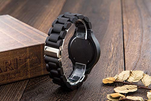 Reloj de madera para hombre grabado, madera de ébano con grabado personalizado, regalo de aniversario personalizado para él, idea de regalo para padrinos