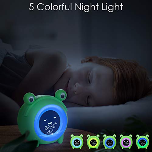 Reloj despertador para niños Dormir y levantarse para niños Reloj para entrenador Sueño y sonidos Máquina Luz de noche junto a la cama