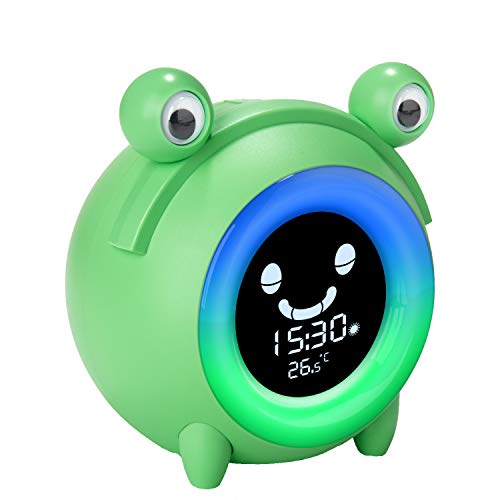 Reloj despertador para niños Dormir y levantarse para niños Reloj para entrenador Sueño y sonidos Máquina Luz de noche junto a la cama