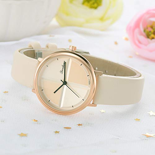 Relojes Cruz Dos Tonos para Mujer Relojes Oro Rosa Beige Cuero Elegante