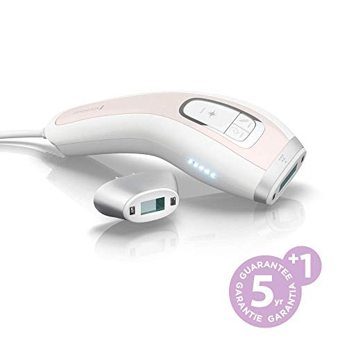 Remington I-Light Luxe IPL8500 Depiladora de Luz Pulsada, 3 Modos, Sensores de Tono de Piel, Rosa Pastel y Blanco