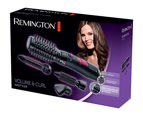 Remington Volume & Curl AS7051, Moldeador de Aire Caliente, Cerámica, Turmalina Iónica, 1000 W, Cepillos 50 mm, 30 mm y 20 mm, Concentrador