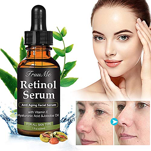 retinol Serum, ácido hialurónico Serum, Anti-Arrugas de Serum, anti-edad Serum con 2,5% retinol, ácido hialurónico y Vitamina E – para Wrinkles, Fine Lines y piel hydrat miniaturización (30ml)