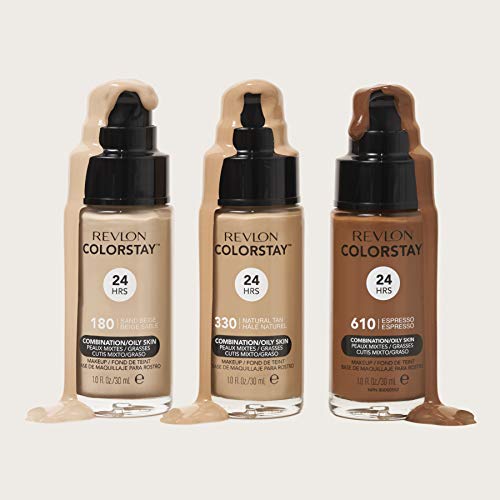 Revlon Colorstay 24H, Base de maquillaje para rostro, para cutis mixto/graso, con dosificador, color Beige (310 Warm Golden), 30ml