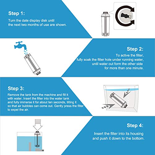 Rhodesy 4 Cafetera Automática Filtro para DeLonghi DLSC002, DeLonghi Filtro de Agua Cartuchosde Carbón Activado para De'Longhi ECAM ESAM ETAM BCO, Paquete de 4