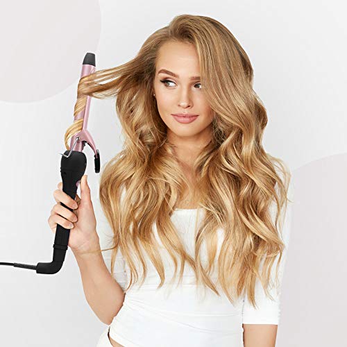 Rizador pelo 5 en 1 Tenacillas de Pelo Profesional Pantalla LCD Temperatura Ajustable 80 ° -230 ° C con Guante Proteger el Calor Oro Rosa ELEHOT