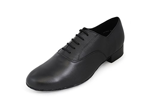 Roch Valley LBM - Zapatos de Baile de salón para Hombre (Cuero) Negro Negro Talla:9.5L UK / 44 EU