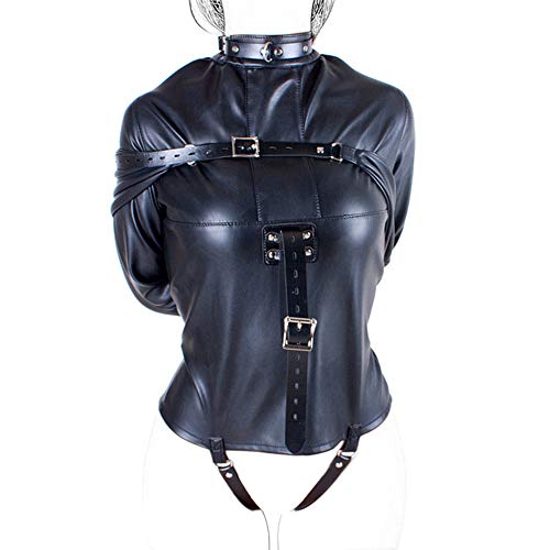 Ropa De Cuero Esclava Hembra Adulta Hebilla Ajustable Top Negro Juego De Ligar Para Adultos Bdsm Equipment