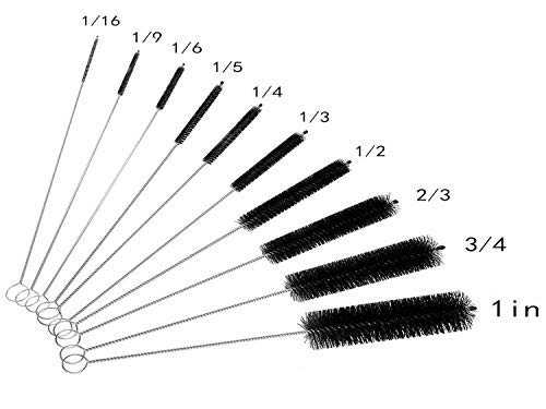 ROSEMARY Cepillos de limpieza de botellas de 10 piezas, cepillo para tubo, botellas de cuello estrecho, limpiador de tuberías, botella de nylon, boquilla de aerógrafo, vasos de paja, cocina