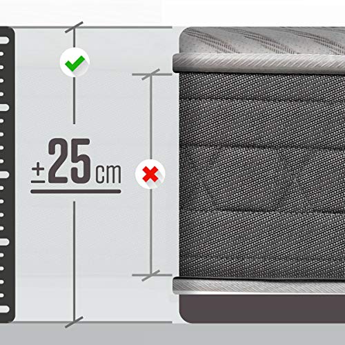 ROYAL SLEEP Colchón viscoelástico Carbono 90x190 firmeza Alta, Gama Alta, Efecto regenerador, Altura 25cm - Colchones Ceramic Plus