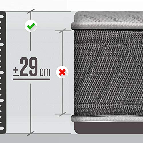 ROYAL SLEEP Colchones viscoelásticos Carbono firmeza Alta, Gama Alta, Efecto regenerador, Varias Medidas, Altura 25cm. Colchones Ceramic Plus (135x190, Colchón)