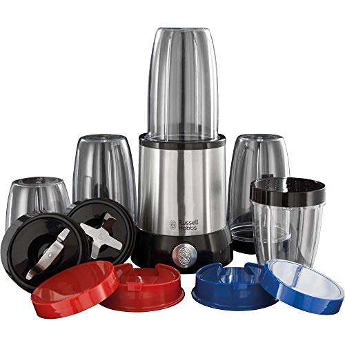 Russell Hobbs NutriBoost - Batidora de Vaso Individual (700 W, libre de BPA, Inox y Negro, 15 piezas) - ref. 23180-56