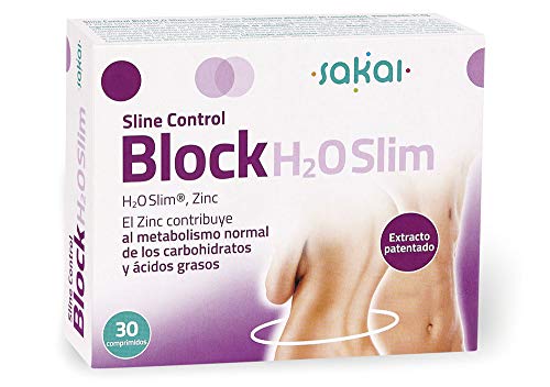 Sakai – Block H2O Slim, 30 comprimidos. Bloquea tus excesos. H2OSlim®y Zinc. Bloquea las Grasas y controla los Carbohidratos. Actúa desde la primera toma