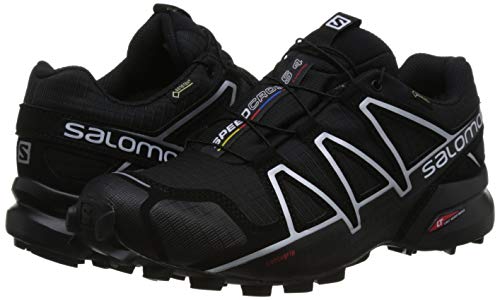 Salomon Speedcross 4 GTX, Zapatillas de Trail Running para Hombre, Negro (Black/Black/Silver Metallic-X), 40 2/3 EU