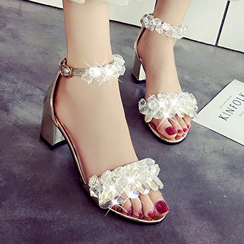 Sandalias De Tacon Alto De Elegantes Para Mujer Zapatos De Tacon De Cristal Sandalias Fiesta Correa Con Hebilla Sandalias De Vestir Boda Novia Baile Sandalias Sexy Zapatos De Mujer Wyxhkj