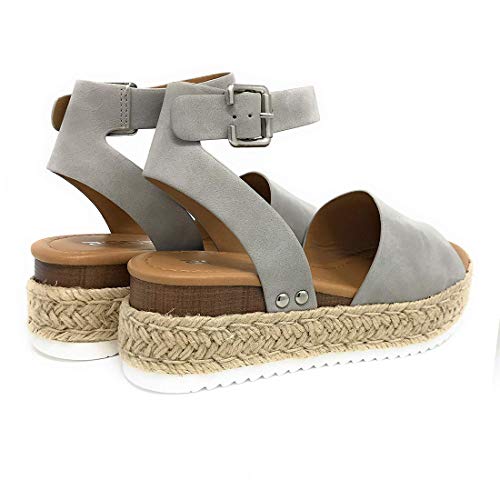 Sandalias Mujer Verano 2030 cáñamo Fondo Grueso Sandalias Punta Abierta Cuero Fondo Plano Zapatos Bohemias Romanas Hebilla Zapatillas