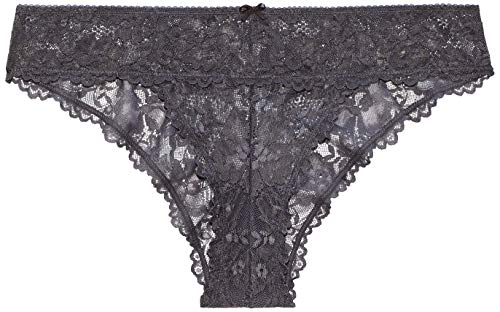 Savage X Fenty Floral Lace Cheeky, Braguita para Mujer, Gris (Blackened Grey Pearl), X-Small