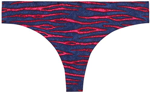 Savage X Fenty Microfiber Thong, Tanga para Mujer, Multicolor (Millennial Pink Tiger Print), Large