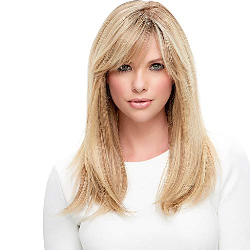 Sencillo Vida Peluca Mujer Rubia Postizos Larga Recta Señora Pelo Natural Wigs Color Natural Sintético Resistente al Calor para Uso Diario Disfraz Fiesta Carnaval Cosplay