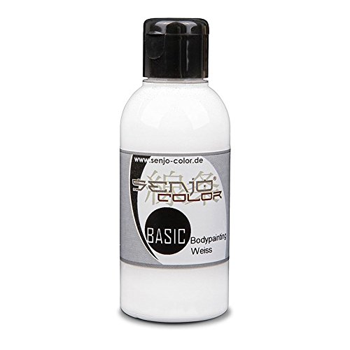 Senjo Color Basic Bodypainting I color de cara y cuerpo I cosméticos, dermatológicamente probado I carnaval, disfraces I 75 ml I Blanco