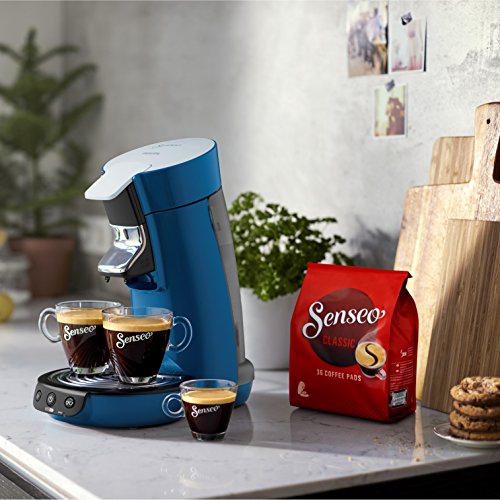 Senseo Viva Café HD6563/71 - Cafetera (Independiente, Máquina de café en cápsulas, 0,9 L, Dosis de café, 1450 W, Azul)