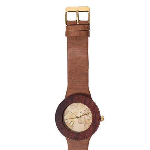 seQoya - Yosemite Traveller | Reloj de Madera con Esfera de Madera y Correa de Piel ecológica simulando Madera Estampada | Reloj Hombre y Mujer | Diseño único y Original