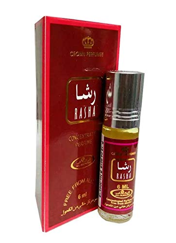 Set de 3 Almizcle Musc RASHA Al Rehab 6ML Perfumes de Mujer Perfumes Hombre Attar Perfume Sin Alcohol 100% de Aceite Almizcle Oud Roll on, NOTAS: Rosa, Floral, Flores Blancas, Ambar, Picante