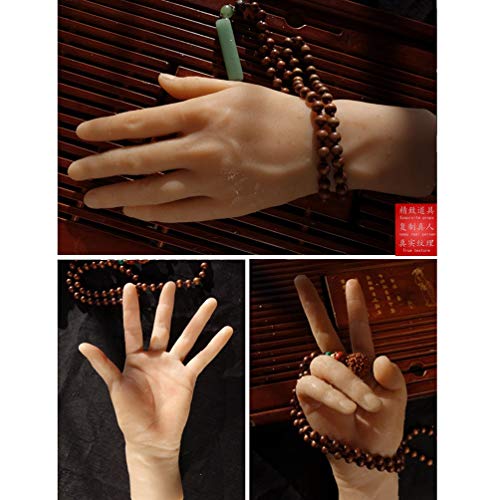 SEYJ Maniquí De Manos Falsas para Hombre, Modelo De Mano De Silicona, Articulaciones De Los Dedos Flexibles, para Tatuaje, Arte De Uñas, Práctica, Joyería, Guante, Reloj, Escaparate,Skin Color