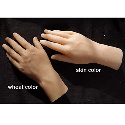 SEYJ Maniquí De Manos Falsas para Hombre, Modelo De Mano De Silicona, Articulaciones De Los Dedos Flexibles, para Tatuaje, Arte De Uñas, Práctica, Joyería, Guante, Reloj, Escaparate,Skin Color