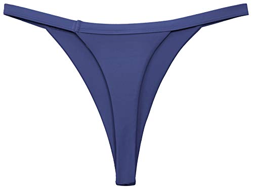 SHEKINI Mujer Fondos de Bikini Sexy Tangas Bañador de Color Liso Bañador de Mujer Pantalones de Playa (Azul Oscuro G, XL)