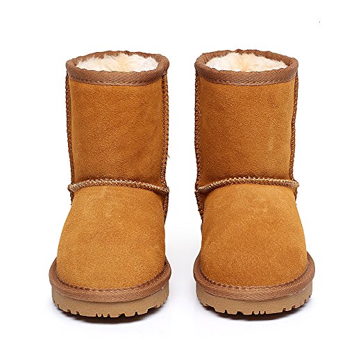 Shenn Chicos Chicas Invierno Calentar Clásico Comodidad Anti-Deslizante Broncear Ante Nieve Botas TD5825 EU31