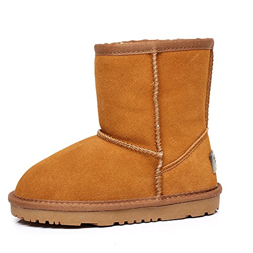 Shenn Chicos Chicas Invierno Calentar Clásico Comodidad Anti-Deslizante Broncear Ante Nieve Botas TD5825 EU31