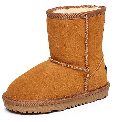 Shenn Chicos Chicas Invierno Calentar Clásico Comodidad Anti-Deslizante Broncear Ante Nieve Botas TD5825 EU31