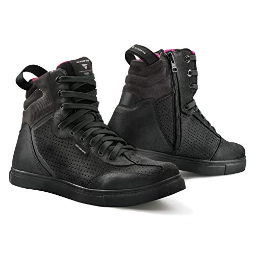 SHIMA Rebel Lady - Botas de Moto urbanas para Mujer, Color Negro Fluorescente, Talla 39