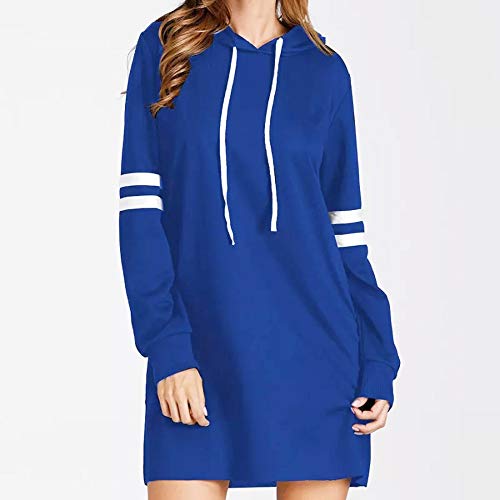 SHOBDW Liquidación Venta Moda Mujer Sexy Nueva Otoño Invierno Sudadera con Capucha Larga Sudadera Jersey Pullover Manga Larga Vestido(Azul,XL)