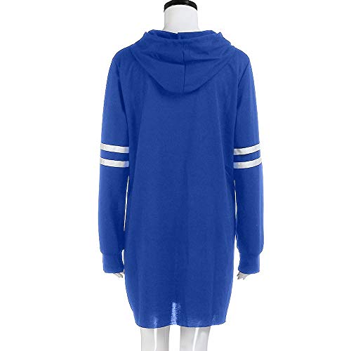 SHOBDW Liquidación Venta Moda Mujer Sexy Nueva Otoño Invierno Sudadera con Capucha Larga Sudadera Jersey Pullover Manga Larga Vestido(Azul,XL)