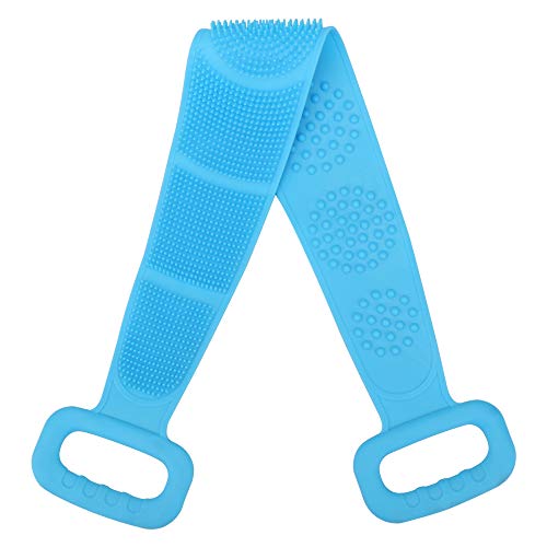 Silicona Cepillo Corporal Para BañO Y Ducha, Toalla Exfoliante Exfoliante Corporal Limpiador De Espalda, Quitar Piel Muerta, Masaje Corporal, Ceansing Profundo (72CM- (Azul)