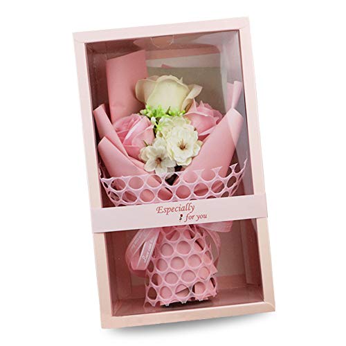 SIMUER Flor de Jabón Caja de Regalo Rose Flores Artificiales Decoración para Bodas Regalos de cumpleaños Regalos de San Valentín