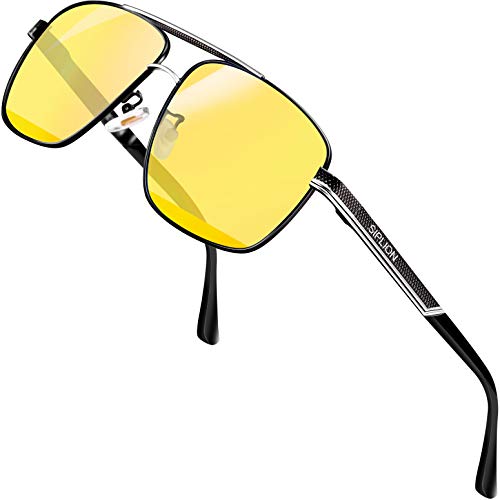 SIPLION Gafas de sol Hombre Polarizadas Gafas de sol para Hombre rectangulares 1823Amarillo