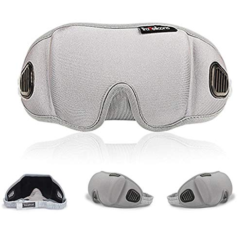 Sizwea 3D Eye Cover Máscara para Dormir Gafas de Dormir de Viaje de Oficina para Hombres y Mujeres, Venda Negra, Negro