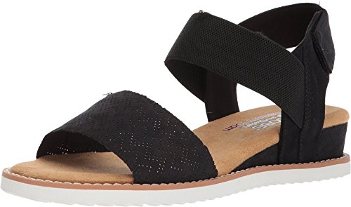 Skechers Desert Kiss 31440, Sandalia con Pulsera para Mujer, Negro (Black Black), 38 EU