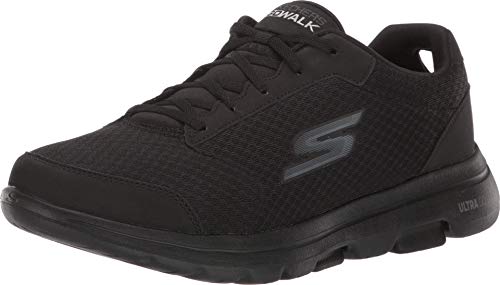 Skechers GO Walk 5 Qualify, Zapatillas para Hombre, Black Textile Synthetic Black Trim BBK, 42 EU