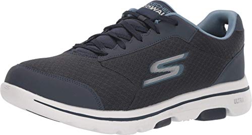 Skechers Men's Go Walk 5 Qualify Trainers, Blue (Navy Textile/Synthetic/Trim Nvy), 9 UK (43.5 EU)