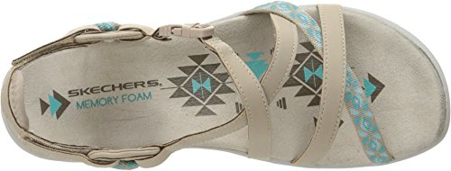 Skechers Reggae Slim-Vacay, Sandalias de Talón Abierto para Mujer, Beige (Taupe), 38 EU