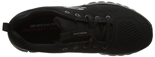 Skechers Women 12615 Low-Top Trainers, Black (Black Mesh/Trim Bbk), 5 UK (38 EU)