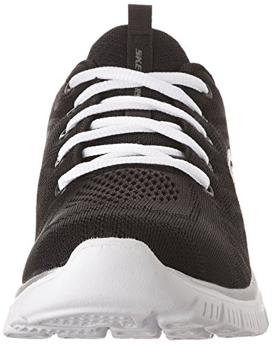 Skechers Women 12615 Low-Top Trainers, Black (Black Mesh/White Trim Bkw), 5 UK (38 EU)