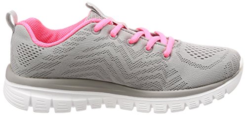 Skechers Women 12615 Low-Top Trainers, Grey (Gray Mesh/Coral Trim Gycl), 6 UK (39 EU)