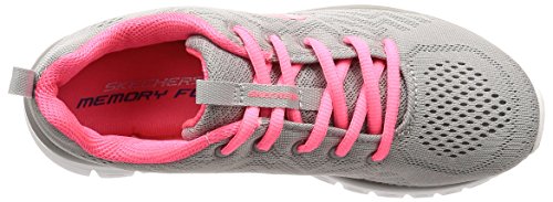 Skechers Women 12615 Low-Top Trainers, Grey (Gray Mesh/Coral Trim Gycl), 6 UK (39 EU)