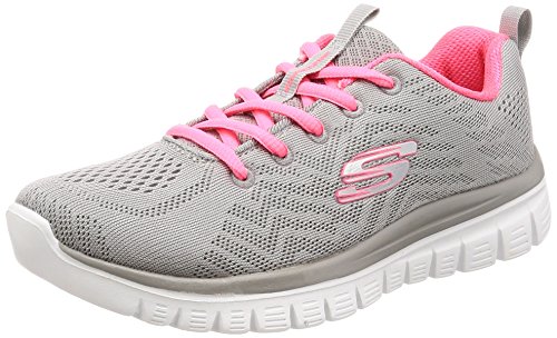 Skechers Women 12615 Low-Top Trainers, Grey (Gray Mesh/Coral Trim Gycl), 6 UK (39 EU)