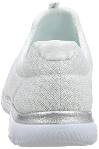 Skechers Women 12980 Low-Top Trainers, White (White/Silver), 6 UK (39 EU)